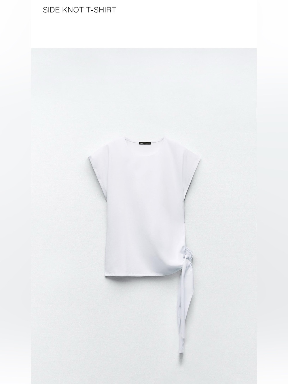 Zara White Side Knot T-Shirt